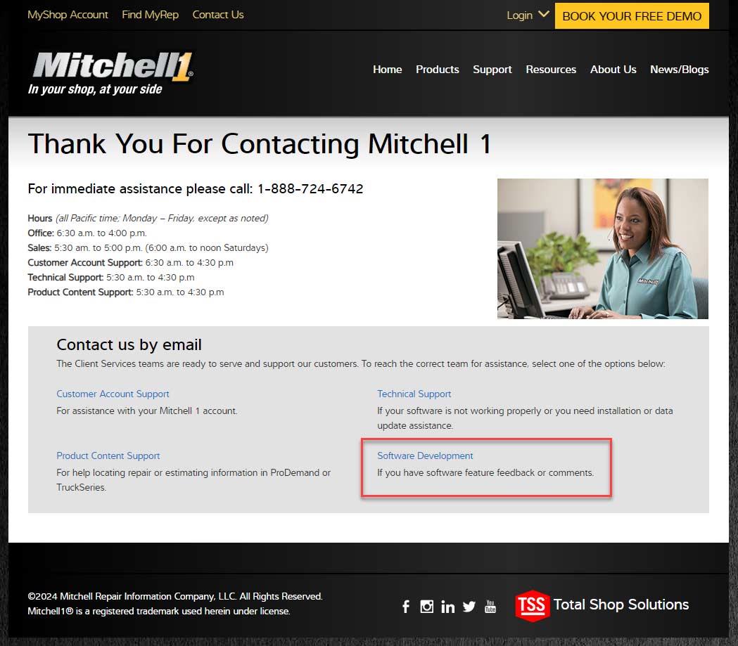 Mitchell 1 Software Feedback Page