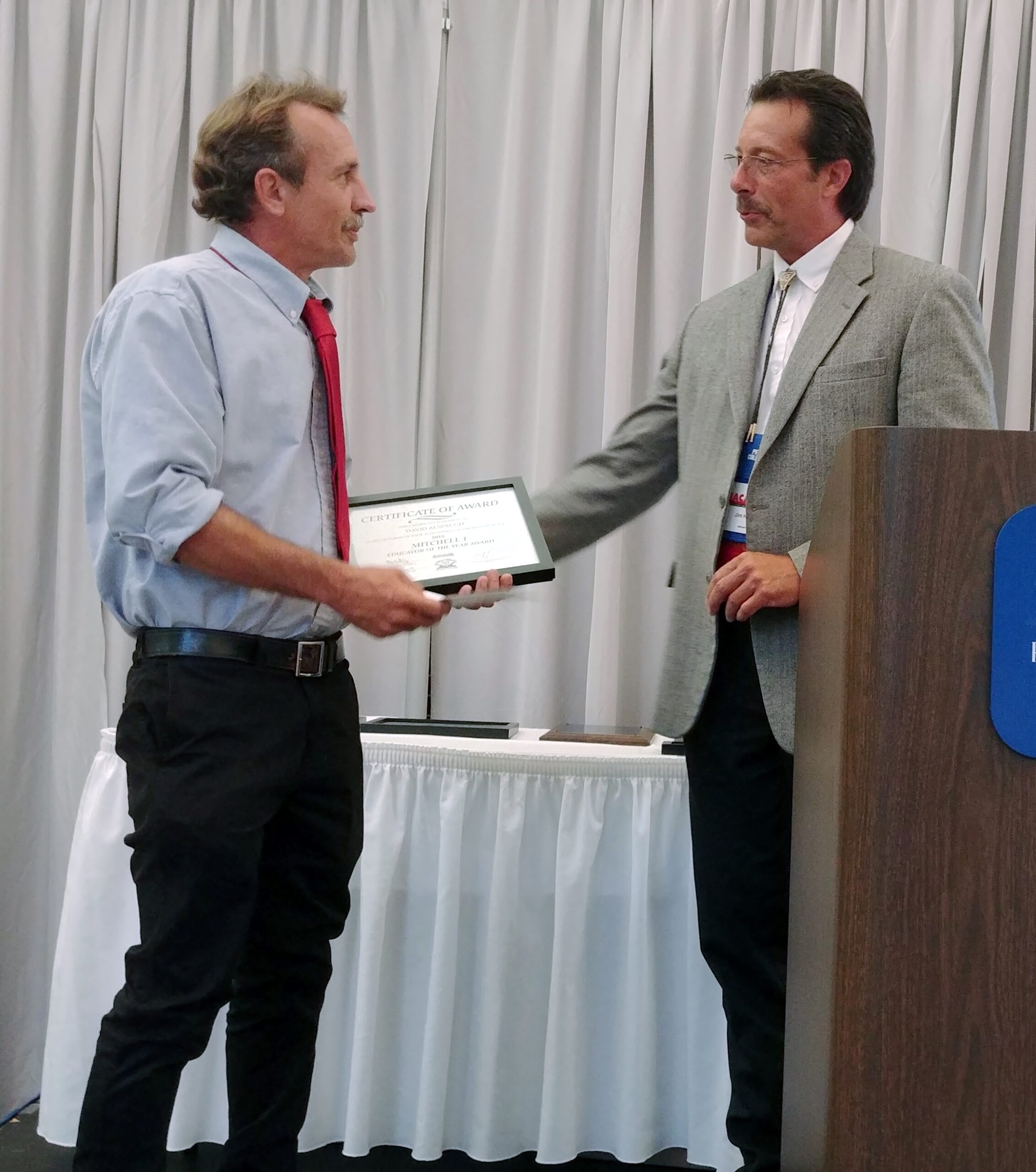 NACAT Educator of the Year 2018-David Alspaugh -Jim Haas