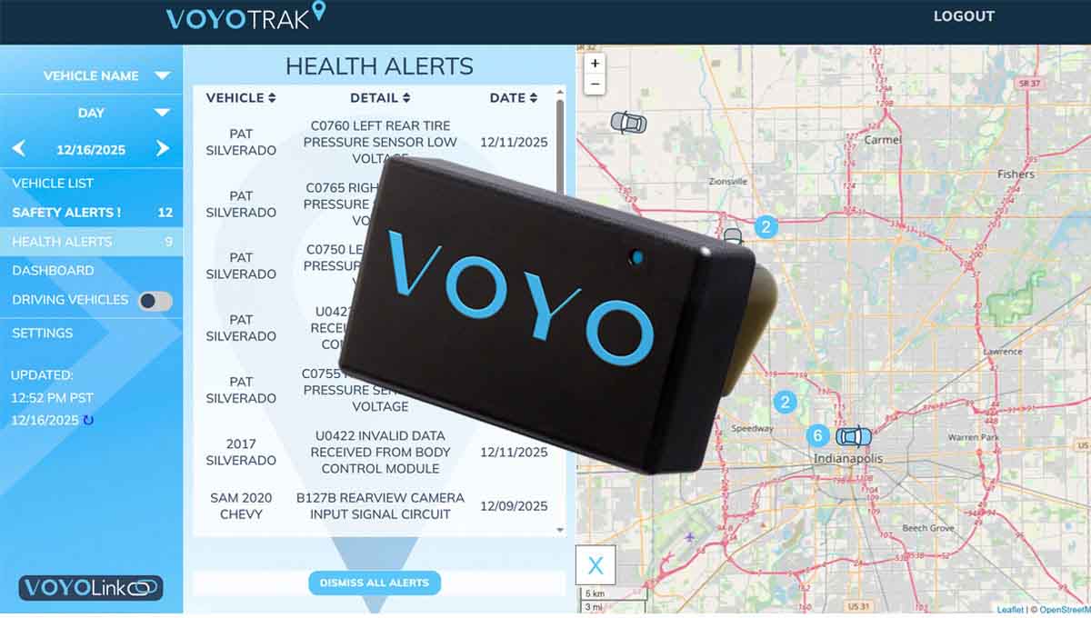 VOYO Health Alerts shown on map