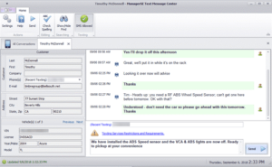 text messaging, message center