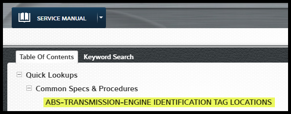 where to find NEW ID Tags in Mitchell 1 TruckSeries
