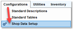 Select Shop Data Setup